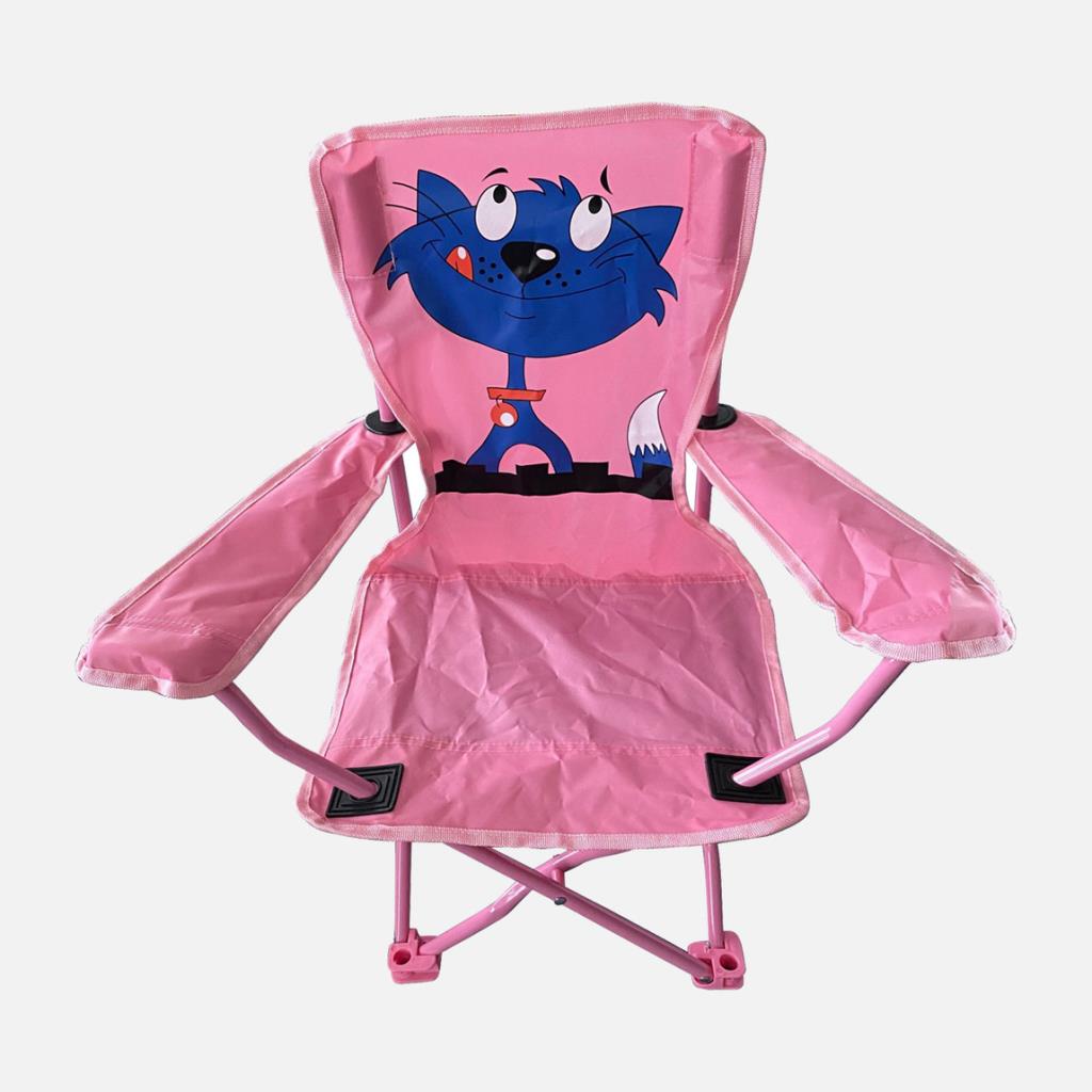 Katlanır Çocuk Kamp Sandalyesi Koltuğu Kedi Desenli